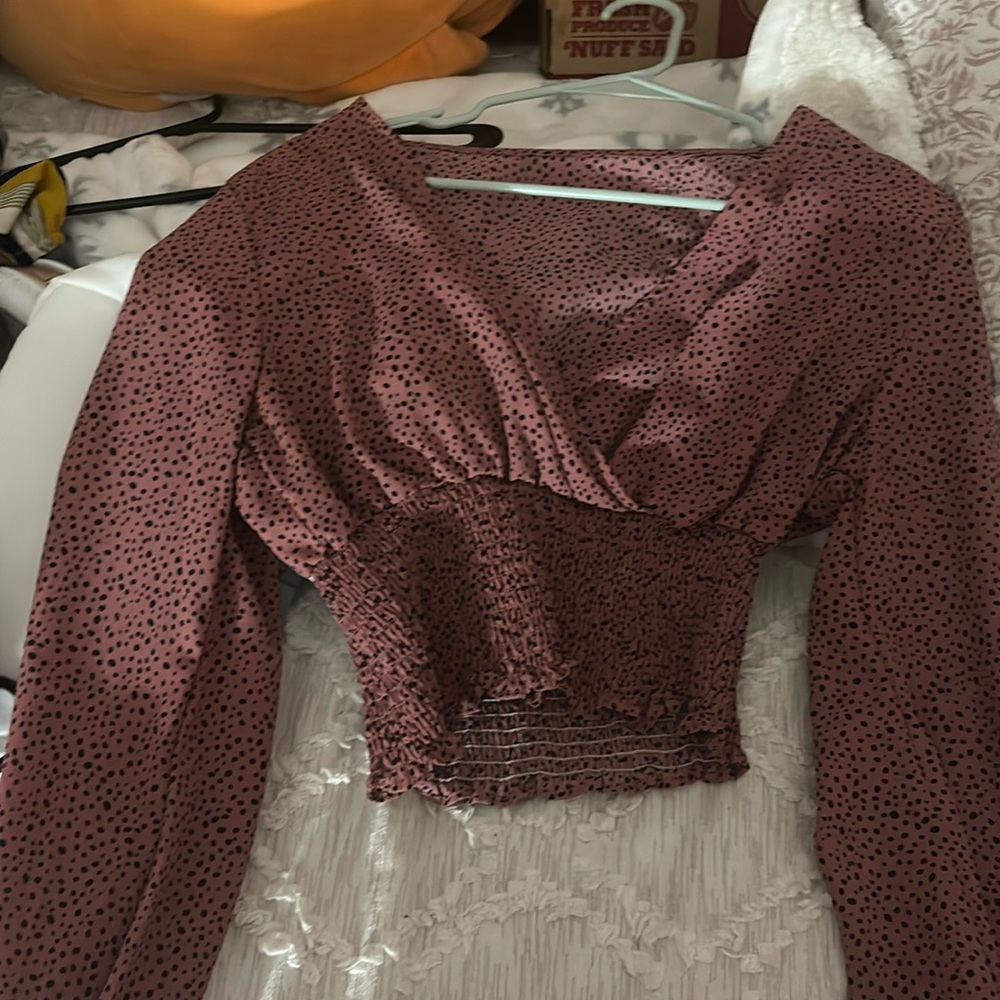 shein- pink with black dots- never worn-very flattering